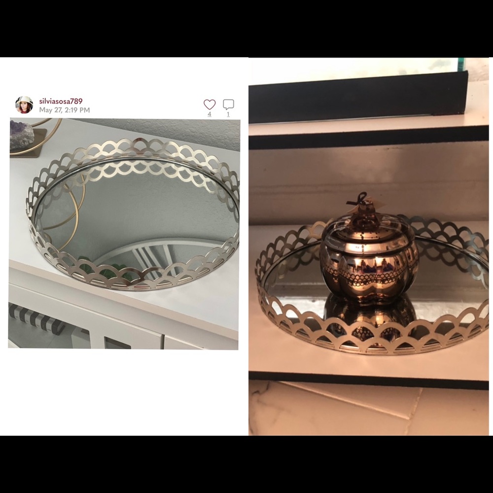 Round Mirrored Tray